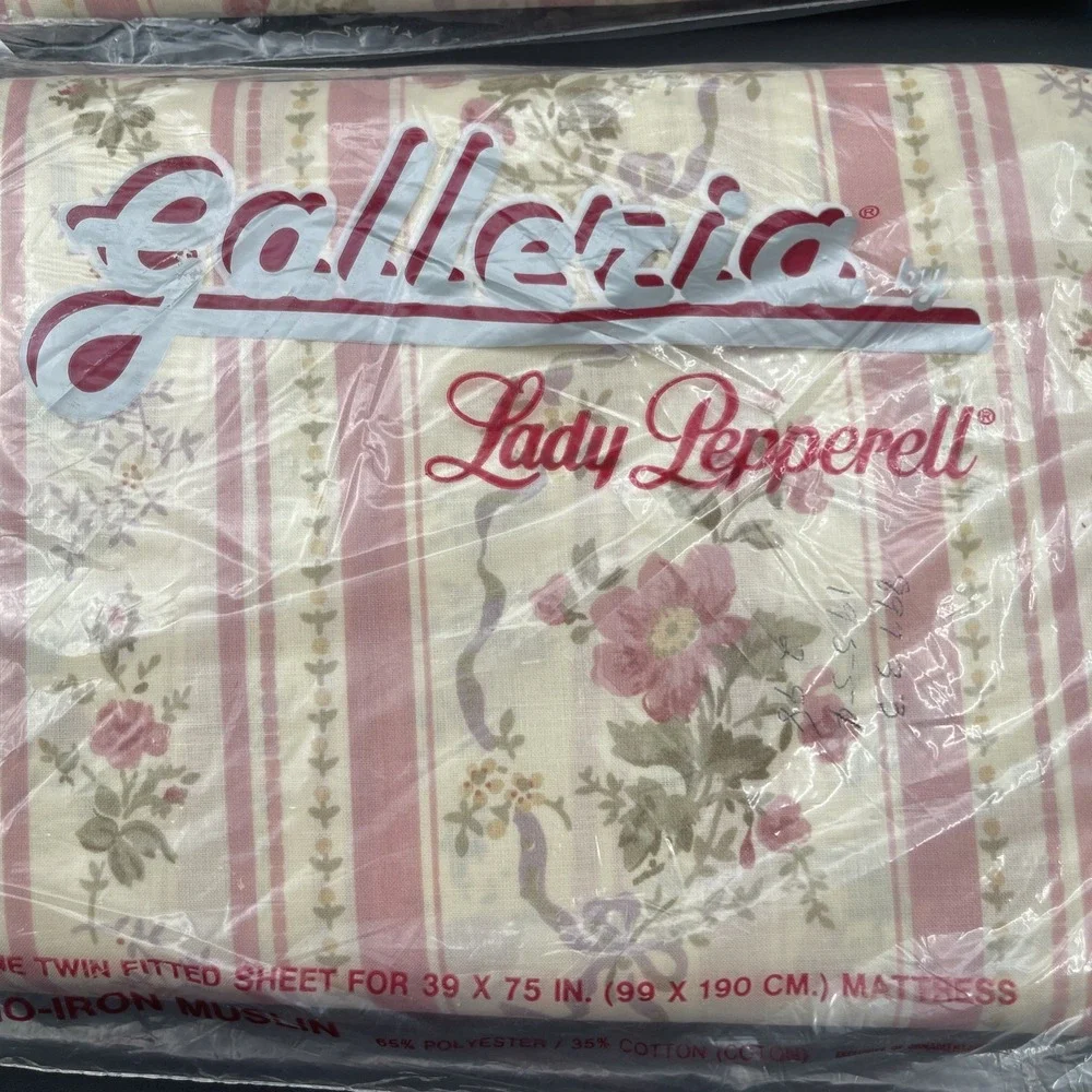 Vintage Lady Pepperell‎ Galleria Carlisle Floral Twin Fitted Sheets Lot 2 NOS